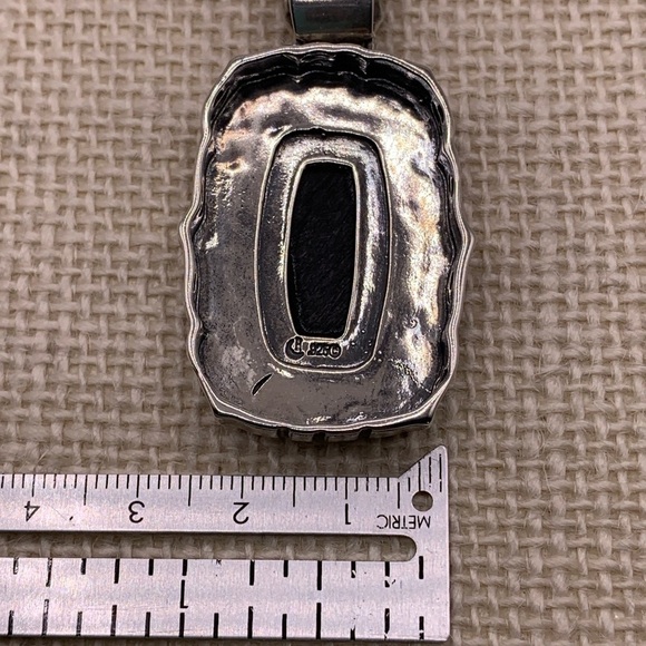 Sincerely Southwest Sterling Silver Mosaic Inlay Pendant - Picture 5 of 9